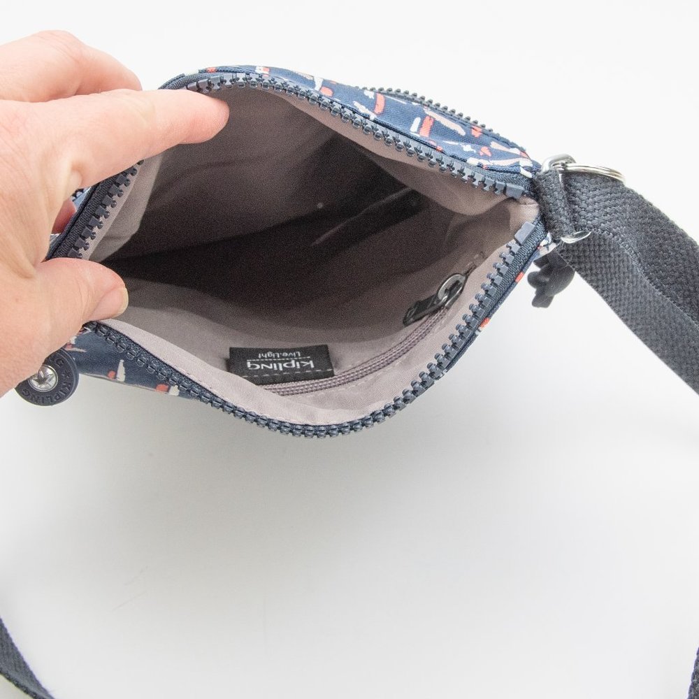 Kipling Keiko Crossbody Purse Mini City Lights Print Lightweight Bag Blue White - Picture 8 of 9